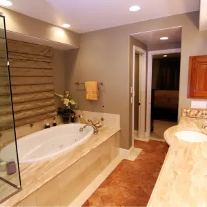 lighted bathroom